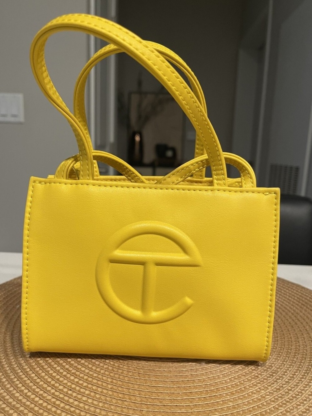 Telfar Double-Handle medium Tote in Yellow travel viral TikTok